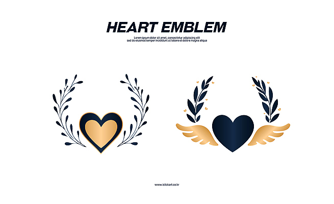 아이콘 날개 프레임 사람없음 세트 금색 하트 심볼 심볼아이콘 월계수 2D아이콘 AI파일 모양 컬러 파일형식 벡터