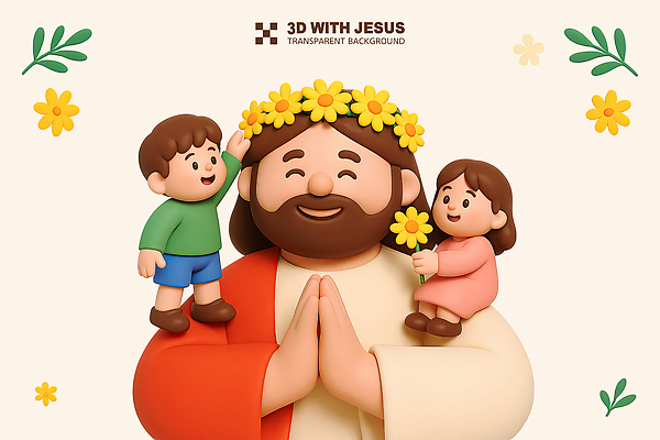 전신 PSD 편집이미지 여자 남자 기독교 어린이 잎 미소 들기 소녀 소년 상반신 성인 세명 3D 손들기 화관 기도 예수 베이지색 편집3D 식물 꽃 종교 컬러 모션 표정 사람 신_종교 디지털합성 파일형식