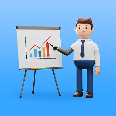 전신 PSD 편집이미지 남자 화살표 그래프 한명 미소 들기 정장 성인 파란색 3D 비즈니스맨 장애인 프레젠테이션 지시봉 의수 성인남자한명만 장애인취업 편집3D 1 옷 컬러 비즈니스 모션 표정 사람 직장인 디지털합성 장애 남자한명만 성인남자만 파일형식