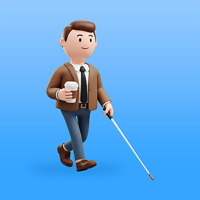 전신 PSD 편집이미지 남자 한명 미소 들기 정장 성인 파란색 3D 걷기 비즈니스맨 시각장애인 테이크아웃컵 성인남자한명만 흰지팡이 장애인취업 편집3D 1 옷 컬러 비즈니스 모션 지팡이 표정 사람 컵 직장인 장애인 디지털합성 남자한명만 성인남자만 파일형식