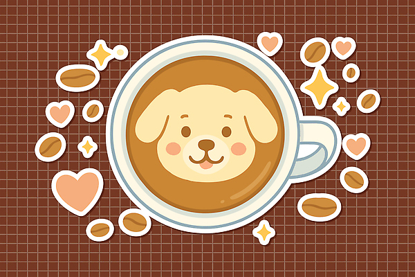 스티커 일러스트 사람없음 반짝임 갈색 원두 하트 강아지 커피잔 격자 라떼아트 엘리먼트 우유스팀기 국내일러스트 AI파일 모양 커피 컬러 무늬 모션 잔 반려동물 개 그림 라떼 커피용품 파일형식 벡터