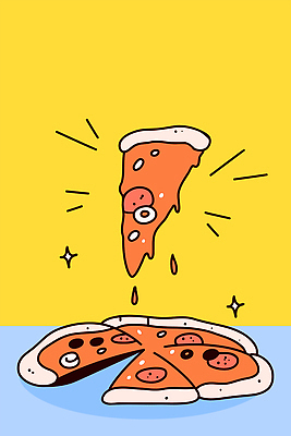 일러스트 패스트푸드 사람없음 반짝임 노란색 흐름 피자조각 피자치즈 국내일러스트 AI파일 컬러 조각 컨셉 모션 치즈 피자 인스턴트 파일형식 벡터