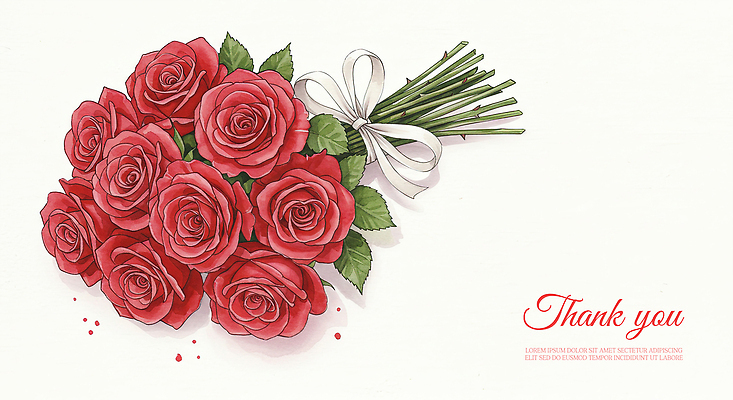 PSD 꽃잎 리본 꽃다발 잎 일러스트 수채화 사람없음 빨간색 장미 어버이날 스승의날 감사 가정의달 로즈데이 은혜 국내일러스트 식물 기념일 꽃 감정 컬러 데이이벤트 5월 파일형식