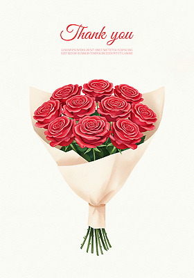 PSD 꽃다발 잎 일러스트 수채화 사람없음 빨간색 장미 어버이날 스승의날 감사 가정의달 로즈데이 은혜 국내일러스트 식물 기념일 꽃 감정 컬러 데이이벤트 5월 파일형식