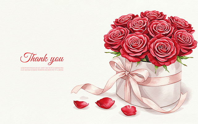 PSD 꽃잎 리본 꽃다발 잎 일러스트 수채화 사람없음 빨간색 선물상자 장미 어버이날 스승의날 감사 가정의달 로즈데이 은혜 국내일러스트 식물 기념일 꽃 감정 컬러 데이이벤트 선물 상자 5월 파일형식