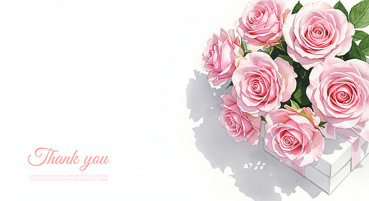 PSD 리본 분홍색 꽃다발 잎 일러스트 수채화 사람없음 선물상자 장미 어버이날 스승의날 감사 가정의달 로즈데이 은혜 국내일러스트 식물 기념일 꽃 감정 컬러 데이이벤트 선물 상자 5월 파일형식
