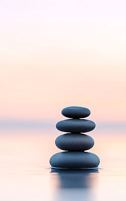 JPG 편집이미지 백그라운드 불교 휴식 사람없음 수면 힐링 편집실사 젠 AI포토 AI콘텐츠 종교 컨셉 물 쌓기 돌_바위 CG 파일형식