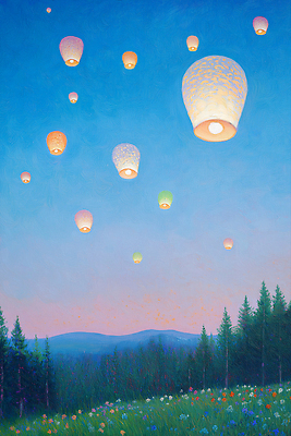 JPG 나무 꽃밭 불교 일러스트 하늘 풍경 사람없음 파란색 희망 부처님오신날 기도 연등 산속 연등행사 국내일러스트 AI일러스트 AI콘텐츠 식물 기념일 꽃 감정 종교 컬러 산 이벤트 등불 불교용품 파일형식