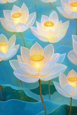 JPG 불교 일러스트 연꽃 풍경 사람없음 파란색 빛 희망 부처님오신날 기도 연잎 연등행사 연밥 국내일러스트 AI일러스트 AI콘텐츠 기념일 꽃 감정 종교 컬러 잎 이벤트 파일형식