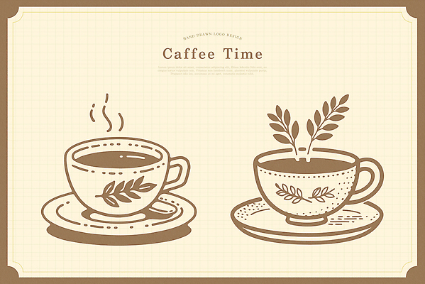 잎 라인일러스트 일러스트 티타임 사람없음 갈색 수증기 커피잔 컵받침 심볼 라인아트 베이지색 국내일러스트 AI파일 식물 커피 선 컬러 휴식 잔 받침대 파일형식 벡터