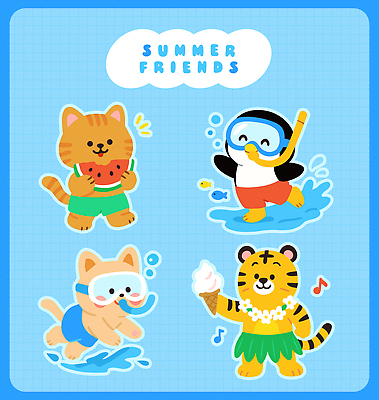 수영복 하늘색 음표 일러스트 수박 어류 미소 들기 사람없음 여름 친구 수영 물안경 즐거움 호랑이캐릭터 튀는물 개캐릭터 고양이캐릭터 펭귄캐릭터 꽃목걸이 콘아이스크림 스노클링용품 훌라춤 일러캐릭터 AI파일 캐릭터 기호 옷 계절 꽃 감정 음악 스포츠용품 동물캐릭터 과일 목걸이 관계 모션 아이스크림 표정 파란색 고양이 수중동물 춤 수상스포츠 호랑이 스노클링 개 펭귄 액체표현 수영용품 스플래쉬 파일형식 벡터