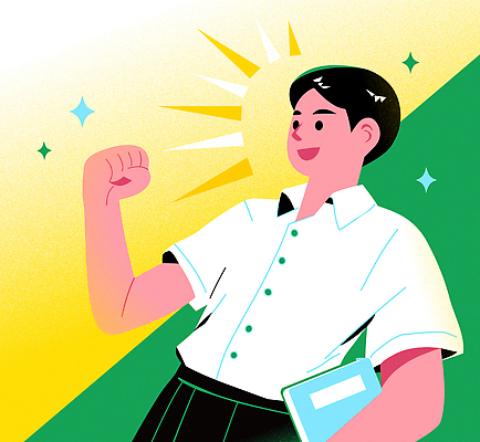남자 교복 남학생 일러스트 청소년 한명 미소 들기 책 초록색 반짝임 주먹 영웅 내신등급 슈퍼히어로 정복 십대남자한명만 국내일러스트 AI파일 1 학생 옷 교육 컬러 모션 표정 사람 남자한명만 십대남자만 파일형식 벡터