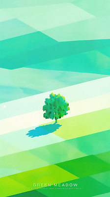 PSD 나무 일러스트 자연 한그루 그림자 초원 사람없음 초록색 기하학 국내일러스트 식물 1 컬러 무늬 생태계 파일형식