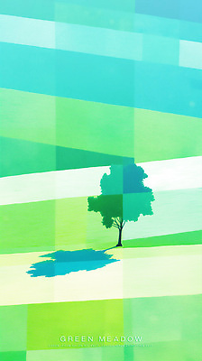 PSD 나무 일러스트 자연 하늘 한그루 그림자 초원 사람없음 초록색 기하학 국내일러스트 식물 1 컬러 무늬 생태계 파일형식