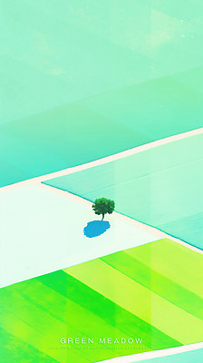 PSD 나무 일러스트 자연 한그루 그림자 초원 사람없음 초록색 기하학 국내일러스트 식물 1 컬러 무늬 생태계 파일형식