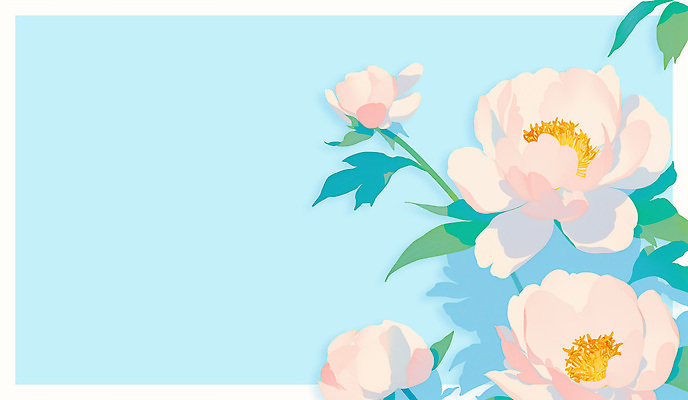 PSD 하늘색 잎 일러스트 봄꽃 사람없음 작약 국내일러스트 식물 꽃 파란색 봄 파일형식