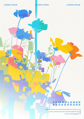 PSD 디자인 꽃 백그라운드 잎 일러스트 사람없음 컬러풀 겹침 프리즘 국내일러스트 식물 컬러 광학기기 파일형식