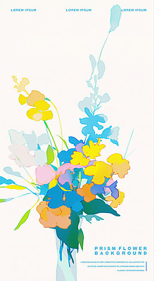 PSD 디자인 꽃 백그라운드 잎 일러스트 사람없음 컬러풀 겹침 프리즘 국내일러스트 식물 컬러 광학기기 파일형식