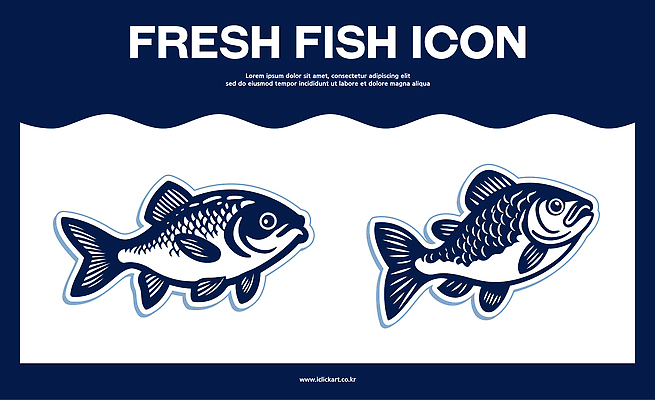 아이콘 물결 사람없음 세트 남색 심볼 심볼아이콘 잉어 2D아이콘 AI파일 컬러 어류 파일형식 벡터