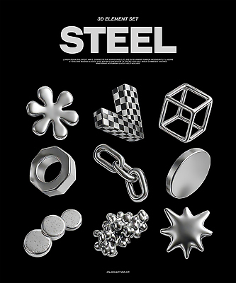 PSD 편집이미지 추상 사람없음 세트 금속 검은색 원형 쇠사슬 철 타일 정사각형 너트 엘리먼트 편집3D 도형 컬러 무늬 재질 3D 공구 파일형식