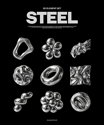 PSD 편집이미지 꽃 추상 사람없음 세트 금속 사각형 검은색 원형 철 구김 엘리먼트 편집3D 도형 식물 컬러 무늬 모션 재질 3D 파일형식