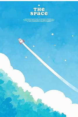 PSD 구름 별 일러스트 하늘 산 사람없음 파란색 로켓 발사 우주선 국내일러스트 자연요소 컬러 우주 파일형식