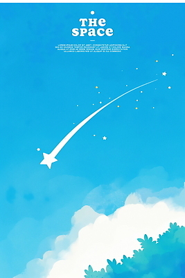 PSD 구름 별 일러스트 하늘 산 사람없음 파란색 유성 국내일러스트 자연요소 컬러 파일형식