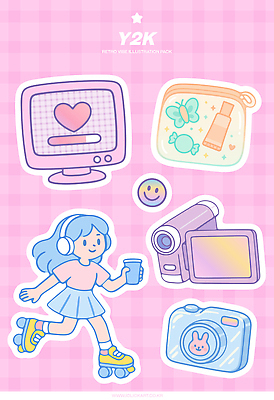 전신 여자 분홍색 나비 스티커 일러스트 사탕 한명 미소 들기 성인 컵 카메라 모니터 헤드폰 하트 롤러블레이드 복고 체크무늬 이모티콘 튜브용기 파우치 성인여자한명만 Y2K 국내일러스트 AI파일 모양 1 식기 컬러 음향기기 곤충 컨셉 무늬 가방 모션 디저트 표정 사람 취미 전자제품 컴퓨터 용기_그릇 여자한명만 성인여자만 파일형식 벡터