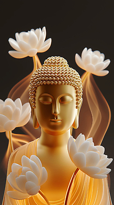 JPG 편집이미지 불교 상반신 사람없음 빛 눈감음 부처님오신날 웨이브 부처님상 연꽃차 황금불상 편집실사 AI포토 AI콘텐츠 기념일 종교 모션 불상 CG 부처 꽃차 파일형식