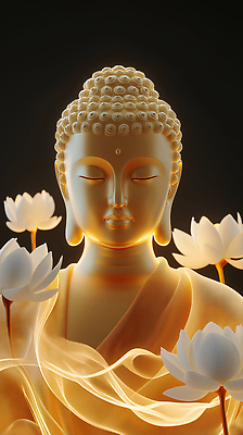JPG 편집이미지 불교 상반신 사람없음 빛 눈감음 부처님오신날 웨이브 부처님상 연꽃차 황금불상 편집실사 AI포토 AI콘텐츠 기념일 종교 모션 불상 CG 부처 꽃차 파일형식