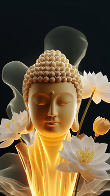 JPG 편집이미지 불교 상반신 사람없음 빛 눈감음 부처님오신날 웨이브 부처님상 연꽃차 황금불상 편집실사 AI포토 AI콘텐츠 기념일 종교 모션 불상 CG 부처 꽃차 파일형식