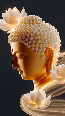 JPG 편집이미지 불교 상반신 사람없음 빛 눈감음 부처님오신날 웨이브 부처님상 연꽃차 황금불상 편집실사 AI포토 AI콘텐츠 기념일 종교 모션 불상 CG 부처 꽃차 파일형식