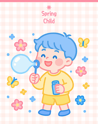 전신 캐릭터 남자 어린이 분홍색 나비 일러스트 놀이 한명 미소 소년 귀여움 봄 비눗방울 체크무늬 비눗방울놀이 소년한명만 아기자기 국내일러스트 일러캐릭터 AI파일 1 계절 컬러 곤충 컨셉 무늬 표정 사람 남자한명만 소년만 파일형식 벡터