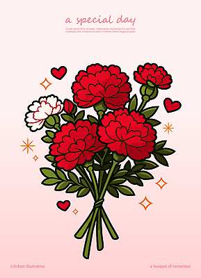 분홍색 꽃다발 일러스트 사람없음 하트 어버이날 스승의날 카네이션 꽃봉오리 감사 가정의달 국내일러스트 AI파일 모양 기념일 꽃 감정 컬러 5월 파일형식 벡터