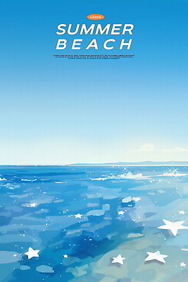 PSD 파도 일러스트 자연 수채화 사람없음 파란색 반짝임 햇빛 여름풍경 시원함 윤슬 청량 국내일러스트 물결 바다 컬러 모션 풍경 태양 생태계 파일형식 여름_계절