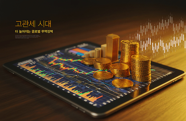 PSD 편집이미지 그래프 빌딩 사람없음 경제 태블릿 글로벌 금색 사회이슈 무역 나무탁자 동전탑 주식표 관세 이미지편집 IC큐레이션 산업 컬러 컨셉 탁자 건물 전자제품 스마트기기 쌓기 동전 주식 세금 파일형식