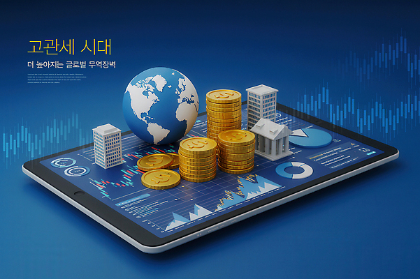 PSD 편집이미지 빌딩 사람없음 경제 파란색 태블릿 글로벌 지구본 달러 사회이슈 무역 은행 원그래프 동전탑 주식표 관세 이미지편집 IC큐레이션 산업 컬러 컨셉 돈 그래프 건물 금융 전자제품 스마트기기 쌓기 동전 주식 세금 파일형식