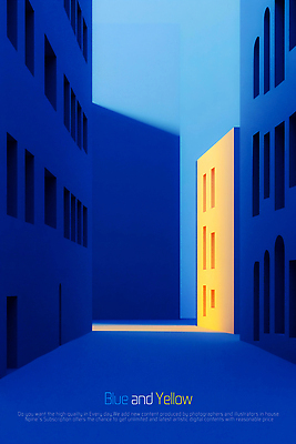 PSD 편집이미지 창문 사람없음 건물 파란색 빛 노란색 새벽 골목길 이미지편집 자연요소 건축물 길 컬러 파일형식