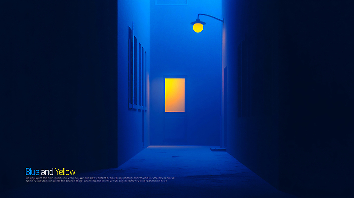 PSD 편집이미지 가로등 창문 그림자 사람없음 건물 파란색 빛 노란색 새벽 골목길 이미지편집 자연요소 건축물 공공시설 길 컬러 파일형식
