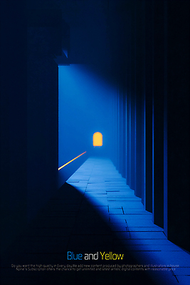 PSD 편집이미지 건축물 길 창문 그림자 사람없음 파란색 빛 노란색 새벽 복도 이미지편집 자연요소 건축 컬러 파일형식