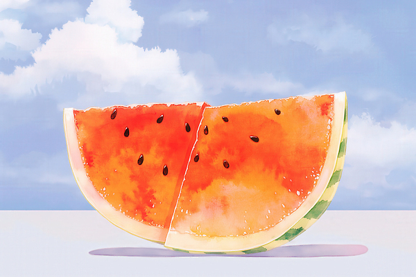 JPG 구름 일러스트 하늘 단면 수채화 그림자 사람없음 여름 햇빛 큼 수박씨 수박조각 국내일러스트 AI일러스트 AI콘텐츠 자연요소 계절 조각 수박 씨앗 태양 크기 파일형식