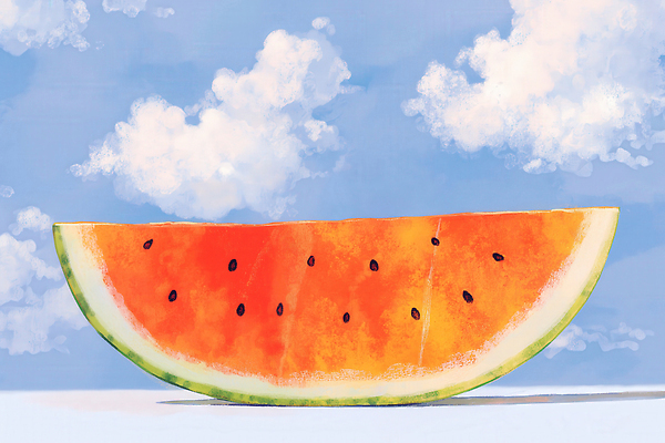JPG 구름 일러스트 하늘 단면 수채화 사람없음 여름 큼 수박씨 수박조각 국내일러스트 AI일러스트 AI콘텐츠 자연요소 계절 조각 수박 씨앗 크기 파일형식