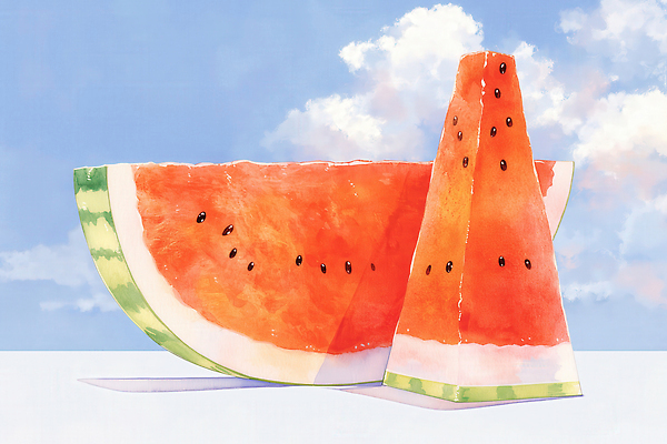 JPG 구름 일러스트 하늘 단면 수채화 그림자 사람없음 여름 햇빛 큼 수박씨 수박조각 국내일러스트 AI일러스트 AI콘텐츠 자연요소 계절 조각 수박 씨앗 태양 크기 파일형식