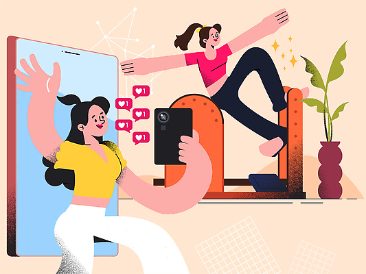 전신 식물 여자 화분 일러스트 들기 성인 두명 여름 반짝임 스마트폰 운동 손들기 기구 살구색 좋음 성인여자만 기구필라테스 인플루언서 필라테스기구 거울샷 국내일러스트 AI파일 계절 컬러 컨셉 모션 건강 사람 핸드폰 스마트기기 운동기구 셀프카메라 필라테스 여자만 성인만 파일형식 벡터 유명인