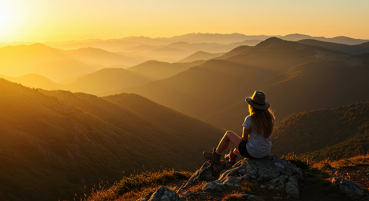 JPG 전신 편집이미지 여자 행복 여유 해외여행 자연 한명 앉기 성인 뒷모습 햇빛 일출 낭만 바위 감성 챙모자 혼자 성인여자한명만 혼행 경관 산맥 편집실사 AI인물포토 AI콘텐츠 모자_잡화 1 해외 감정 뷰포인트 여행 컨셉 모션 산 사람 풍경 태양 노을 돌_바위 CG 생태계 신조어 약어 여자한명만 성인여자만 파일형식 AI포토