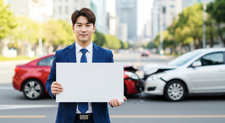 JPG 편집이미지 남자 자동차 한명 들기 정장 상반신 성인 햇빛 손상 팻말 충돌 자동차사고 찌그러짐 사고현장 자동차보험 의료성형뷰티 성인남자한명만 카피스페이스 편집실사 AI인물포토 AI콘텐츠 1 옷 육상교통 컨셉 모션 프레임 사람 태양 공백 교통사고 사건 CG 보험 남자한명만 성인남자만 파일형식 AI포토