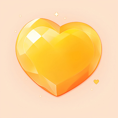 PSD 일러스트 사람없음 반짝임 노란색 하트 광석 보석 오브젝트 광택 국내일러스트 모양 컬러 모션 파일형식