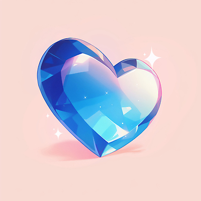 PSD 일러스트 사람없음 파란색 반짝임 하트 광석 보석 오브젝트 광택 국내일러스트 모양 컬러 모션 파일형식