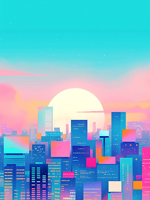 JPG 구름 야경 일러스트 밤하늘 사람없음 빛 도시풍경 컬러풀 고층빌딩 달 감성 스카이라인 빌딩숲 몽환 국내일러스트 AI일러스트 AI콘텐츠 자연요소 컬러 컨셉 하늘 풍경 빌딩 도시 야간 파일형식 풍경_경치