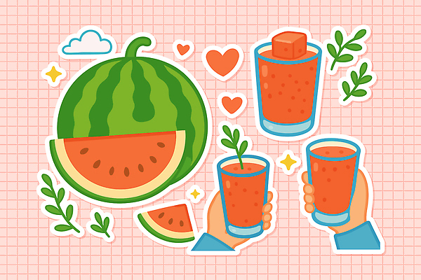 구름 손 스티커 잎 일러스트 잔 들기 신체부위 빨간색 여름 반짝임 귀여움 하트 시원함 허브 냉음료 수박조각 수박주스 국내일러스트 AI파일 자연요소 모양 식물 식기 계절 음료 컬러 조각 컨셉 모션 수박 사람 과일주스 파일형식 벡터